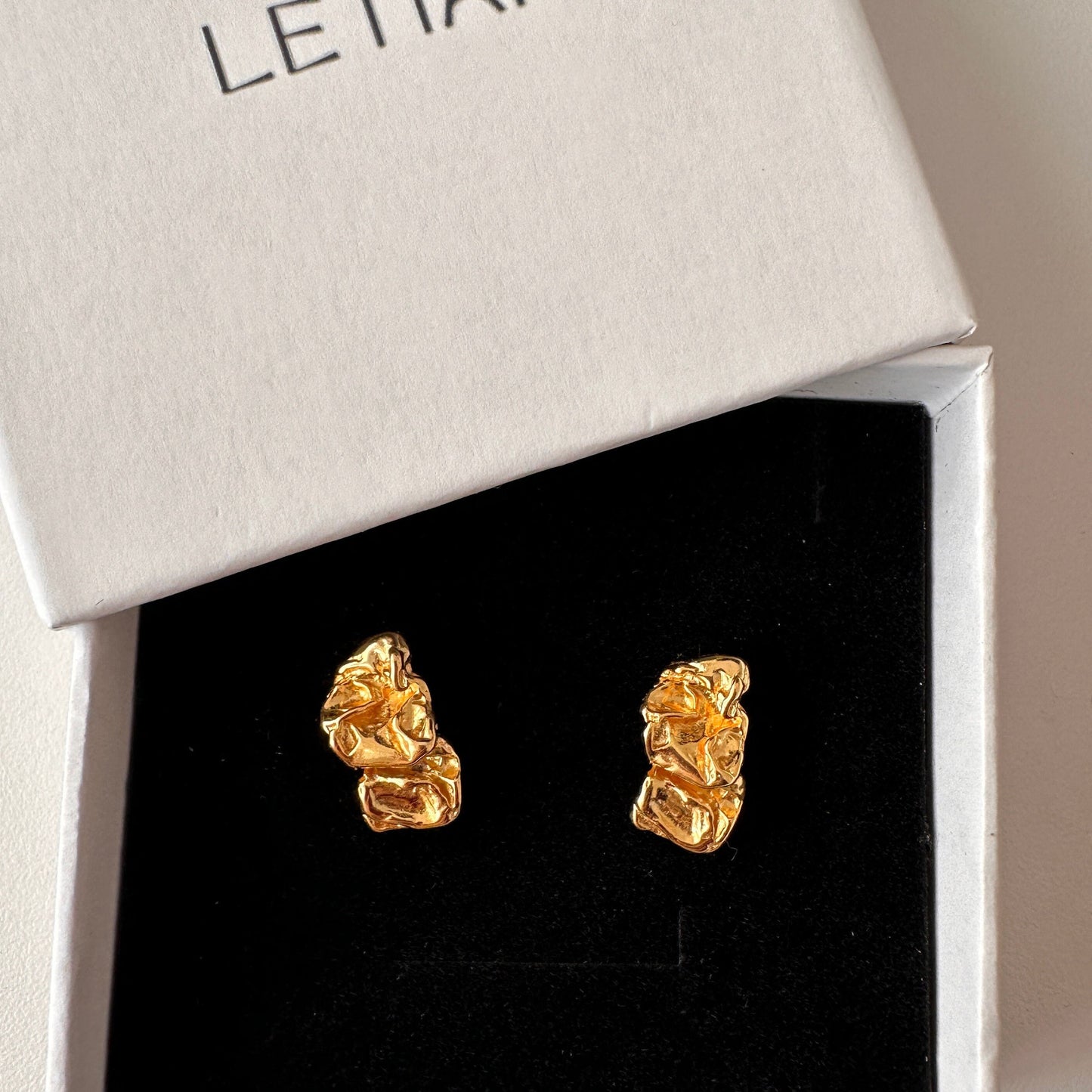 18K Vergoldete unregelmäßige Ohrstecker: 925 Sterling Silber | Minimalist Jewelry