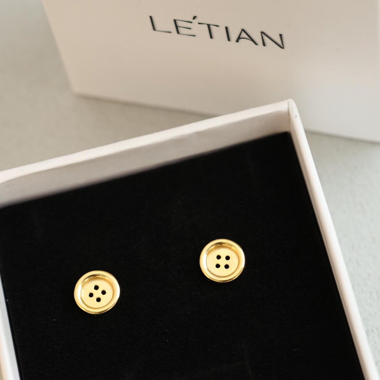18K Gold Knopf Ohrstecker | Minimalistisches Sterling Silber