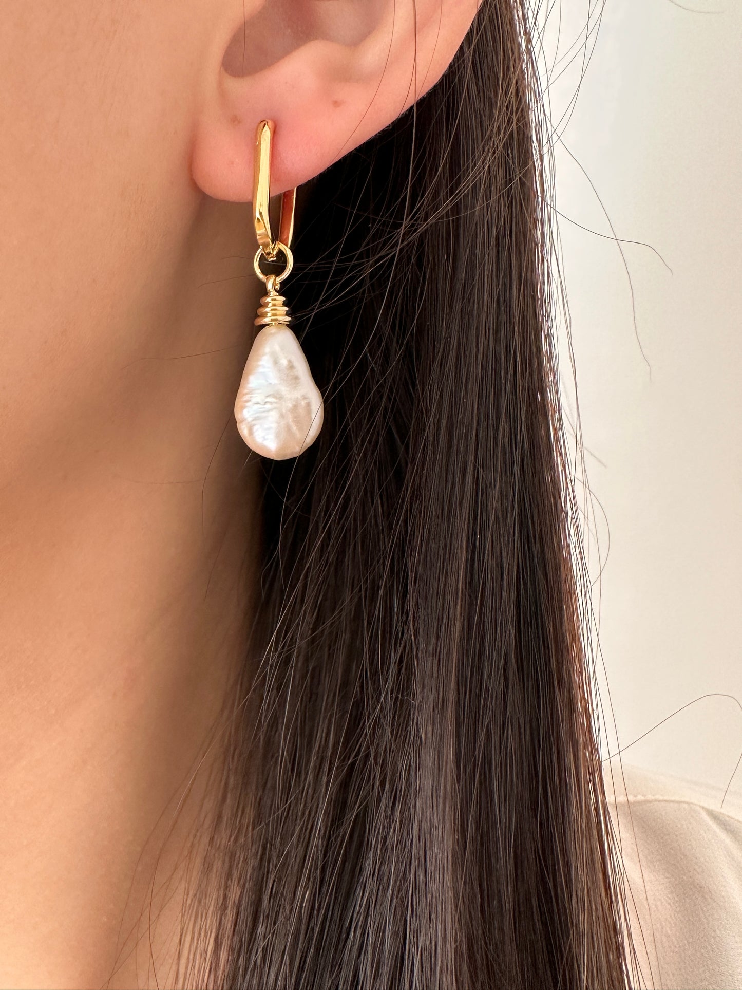 Romantic Water Drop Baroque Pearl Earrings