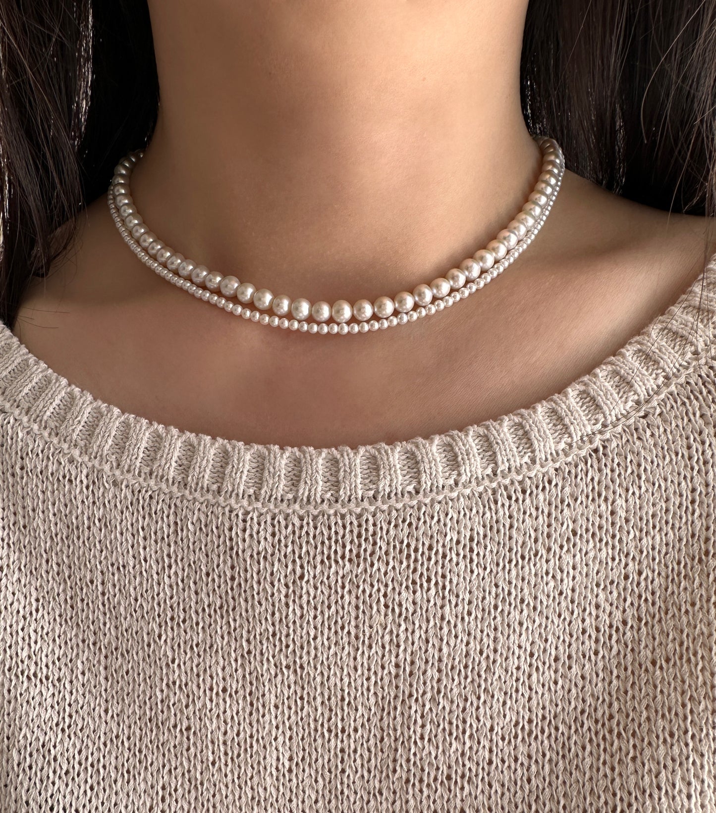 "Two Ways To Wear "Top Quality Double Layer Pearl Necklace