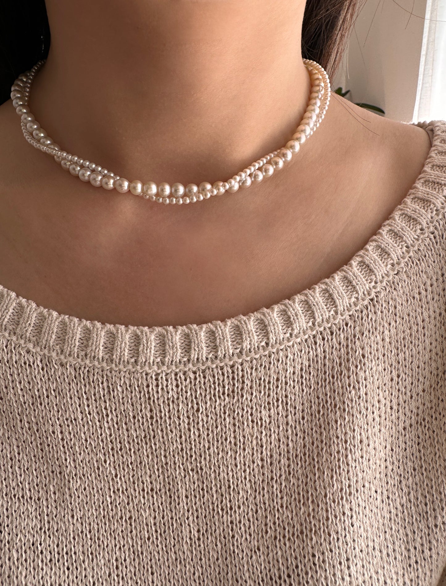 "Two Ways To Wear "Top Quality Double Layer Pearl Necklace