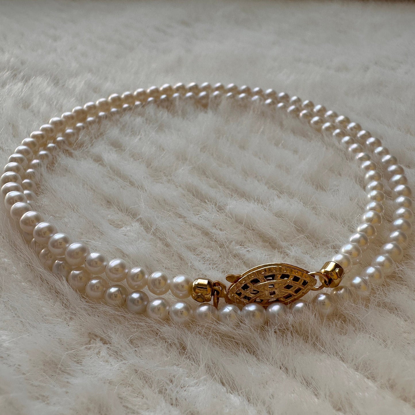 3.5 mm Süsswasser Perlenkette: 14K Gold Fill Vintage Verschluss | Minimalist Jewelry