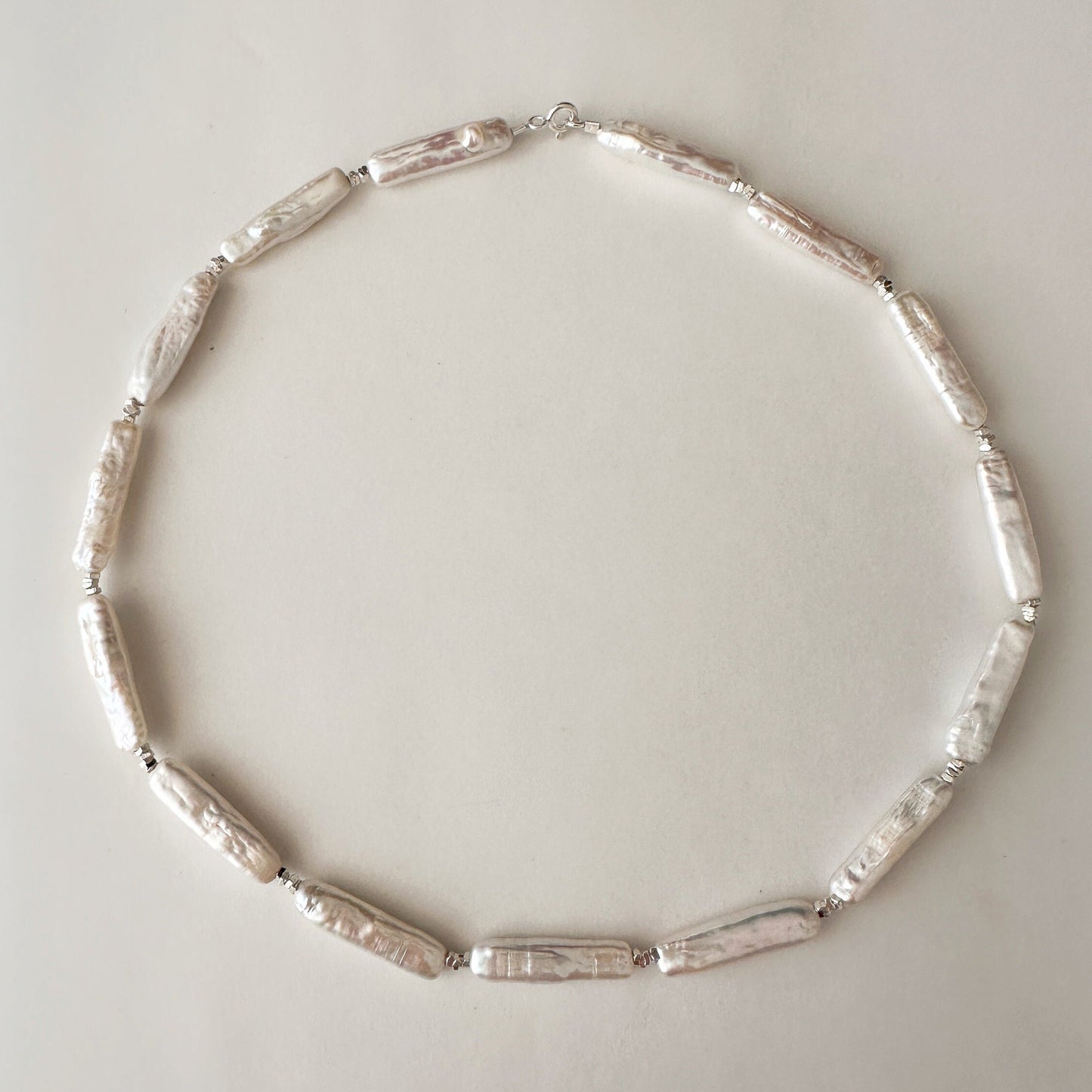 Barock Perlen Choker: 925 Sterling Silber Süßwasser Perlen Halskette | Minimalist Jewelry