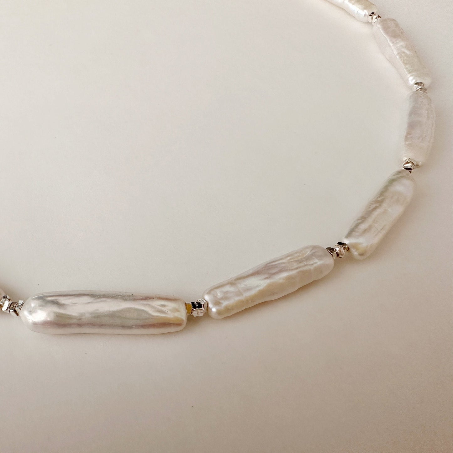 Barock Perlen Choker: 925 Sterling Silber Süßwasser Perlen Halskette | Minimalist Jewelry