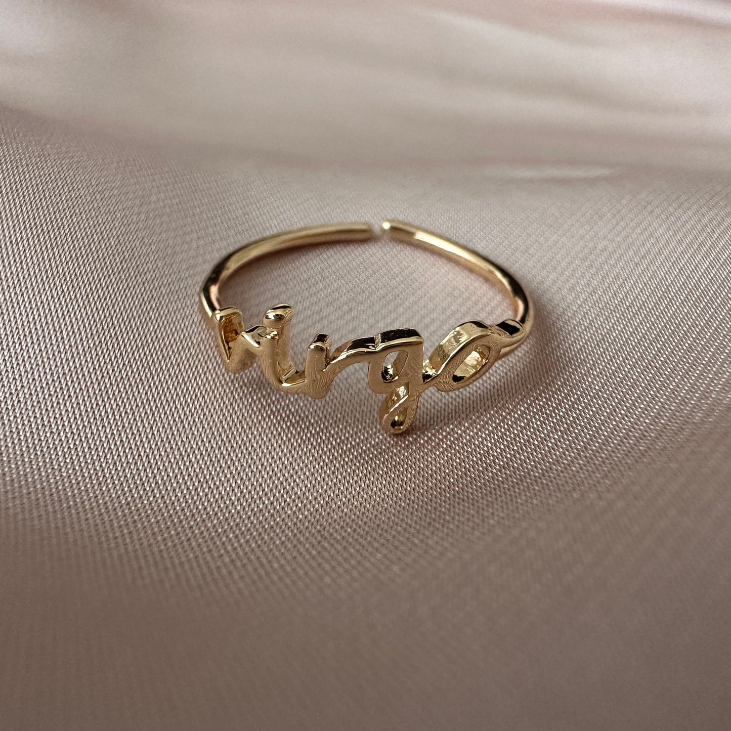 14K Gold Fill Sternzeichen Ring: Verstellbarer Sternzeichen Schmuck | Minimalist Jewelry