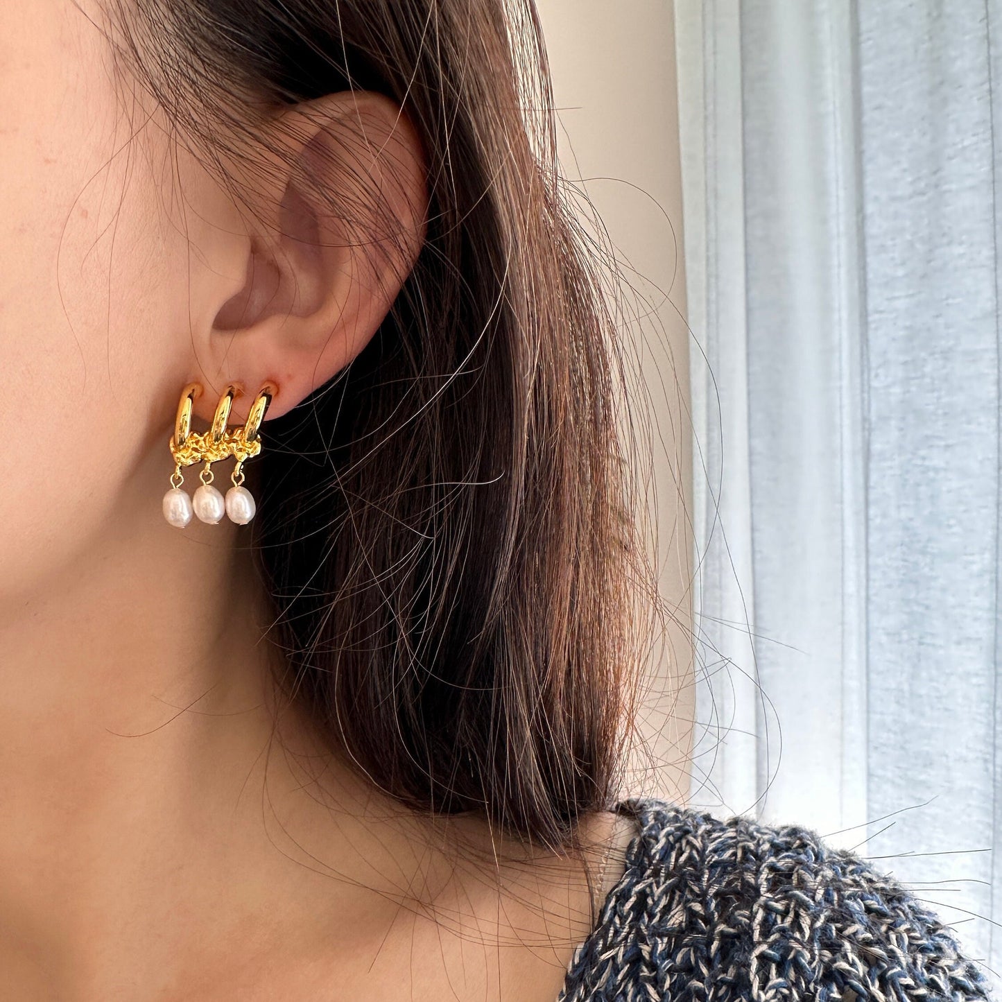 18K Vergoldete Perle Ohrringe | Sterling Silber Post | Minimalist Jewelry