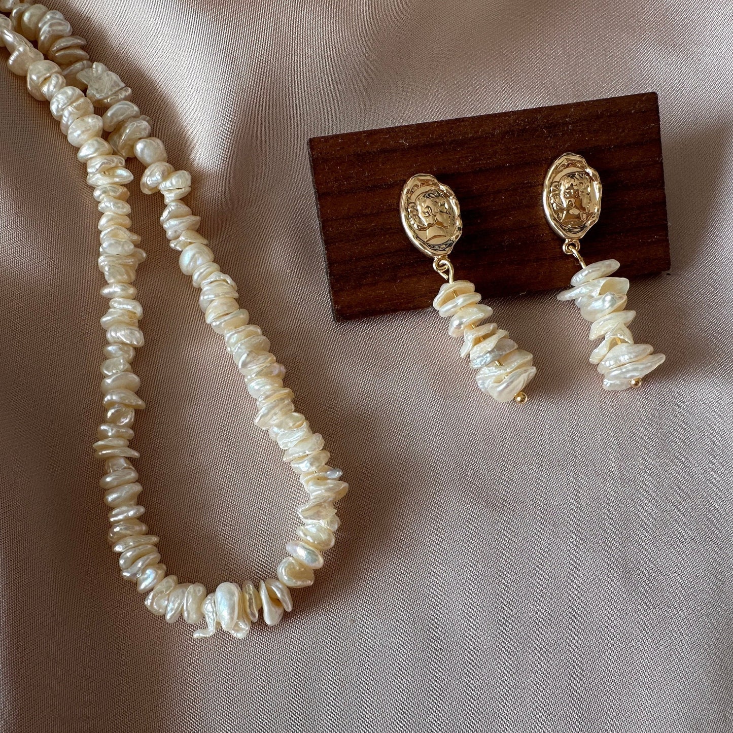 Keshi Perle Tropfen Ohrringe | 14K vergoldet, Retro Style | Minimalist Jewelry