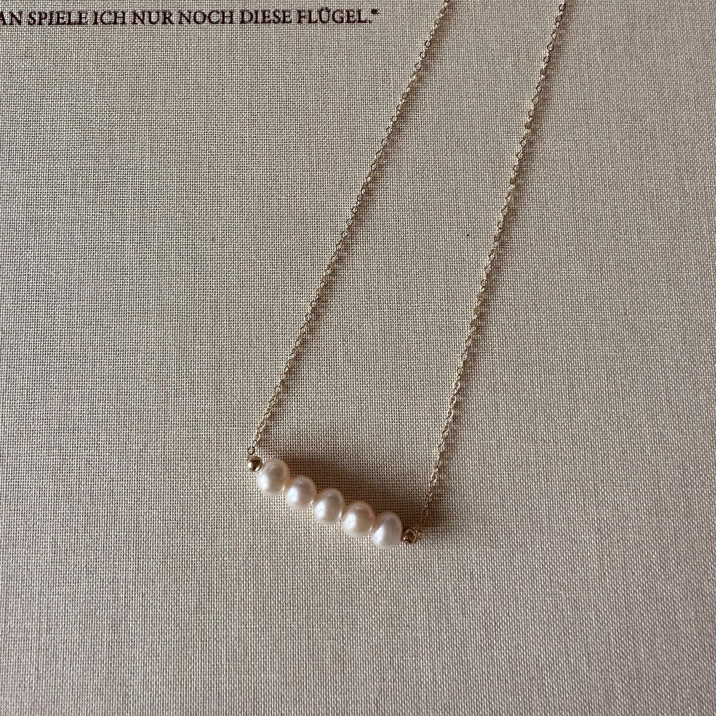 Elegante Perlenkette|5 Süßwasserperlen und 14K Goldgefüllt O-Kette|zierliche Halskette|Gold Filled Halskette|Goldkette | Minimalist Jewelry