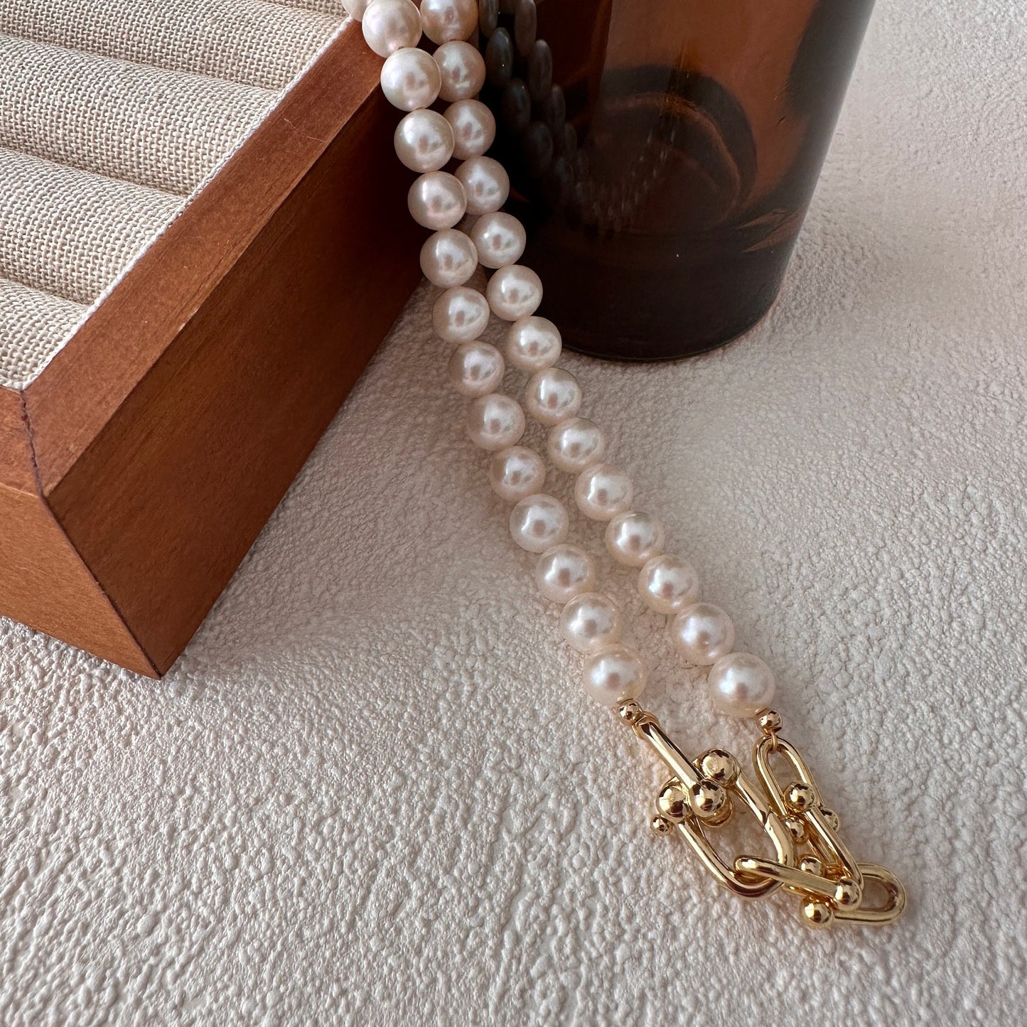 Süßwasserperlen Halskette: 14k Vergoldete Kette, Charm Kompatibel | Minimalist Jewelry