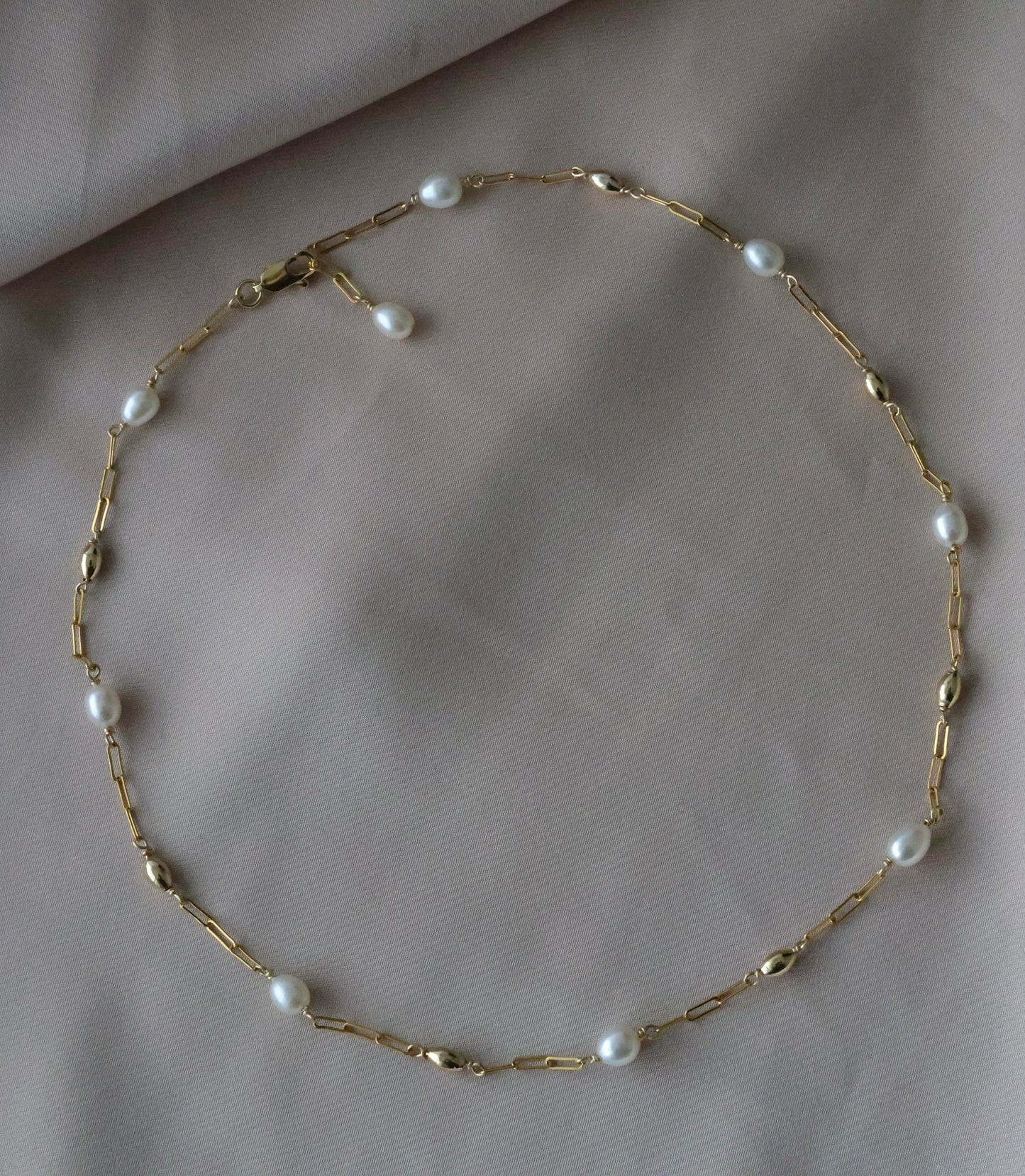 Handgemachte 14K Gold Filled Perlenkette | Filigrane Kette | Minimalist Jewelry