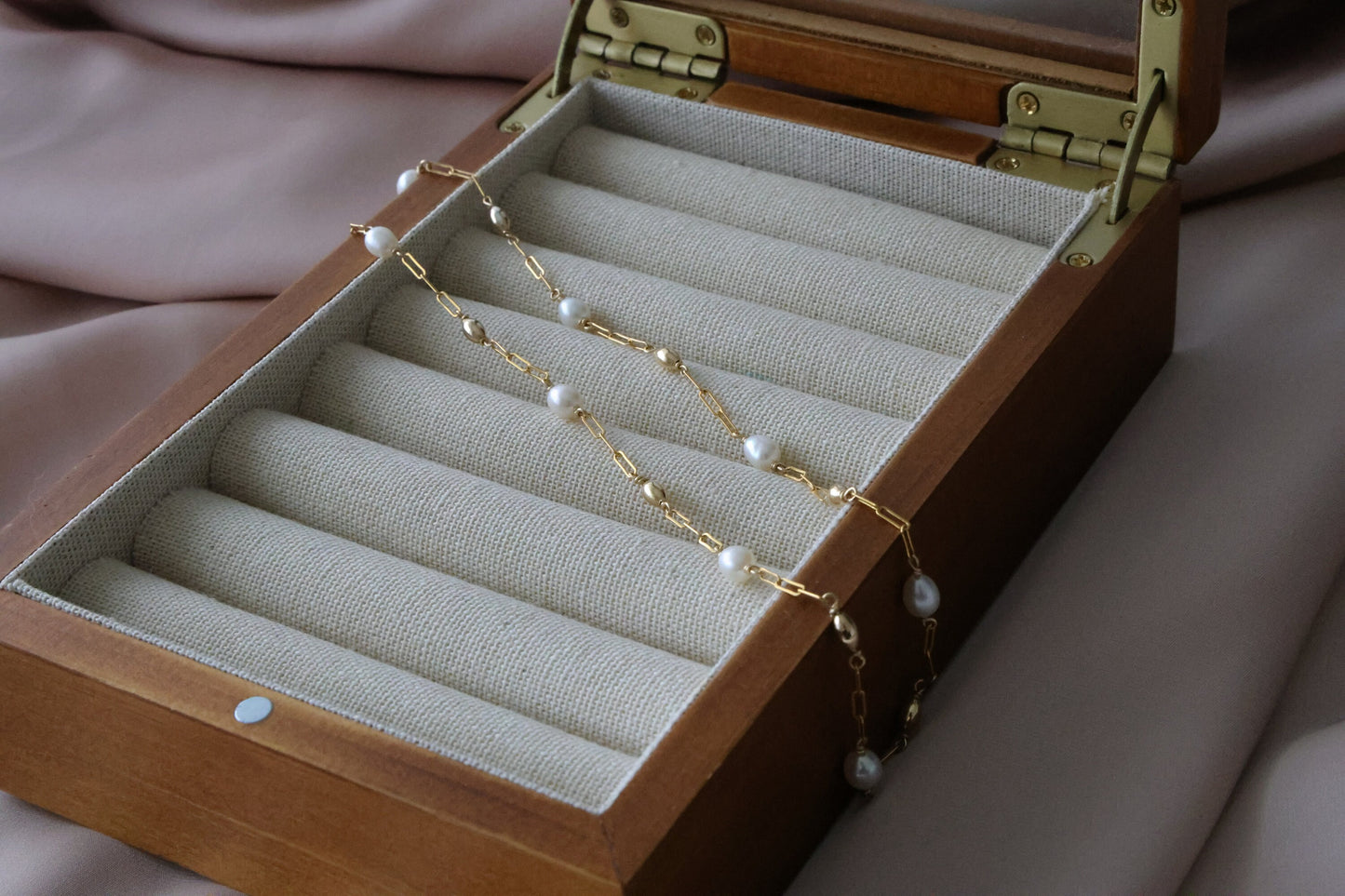 Handgemachte 14K Gold Filled Perlenkette | Filigrane Kette | Minimalist Jewelry