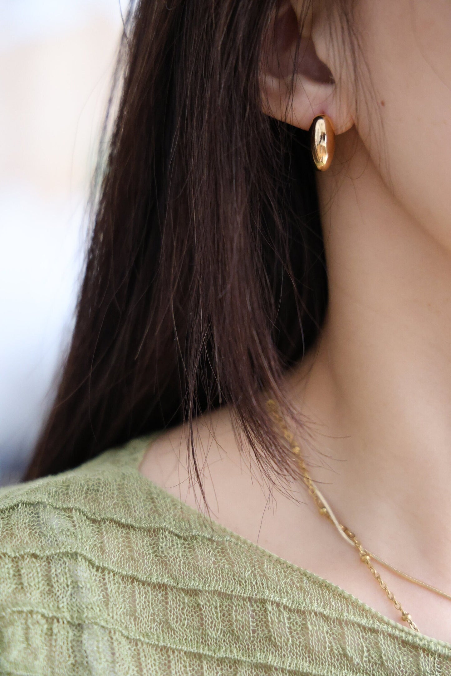18K Vergoldeter Halbkreis Ohrring|Messing|Creolen|Ohrstecker|Geburtstagsgeschenk|Damen Accessoire|Moderner Schmuck | Minimalist Jewelry