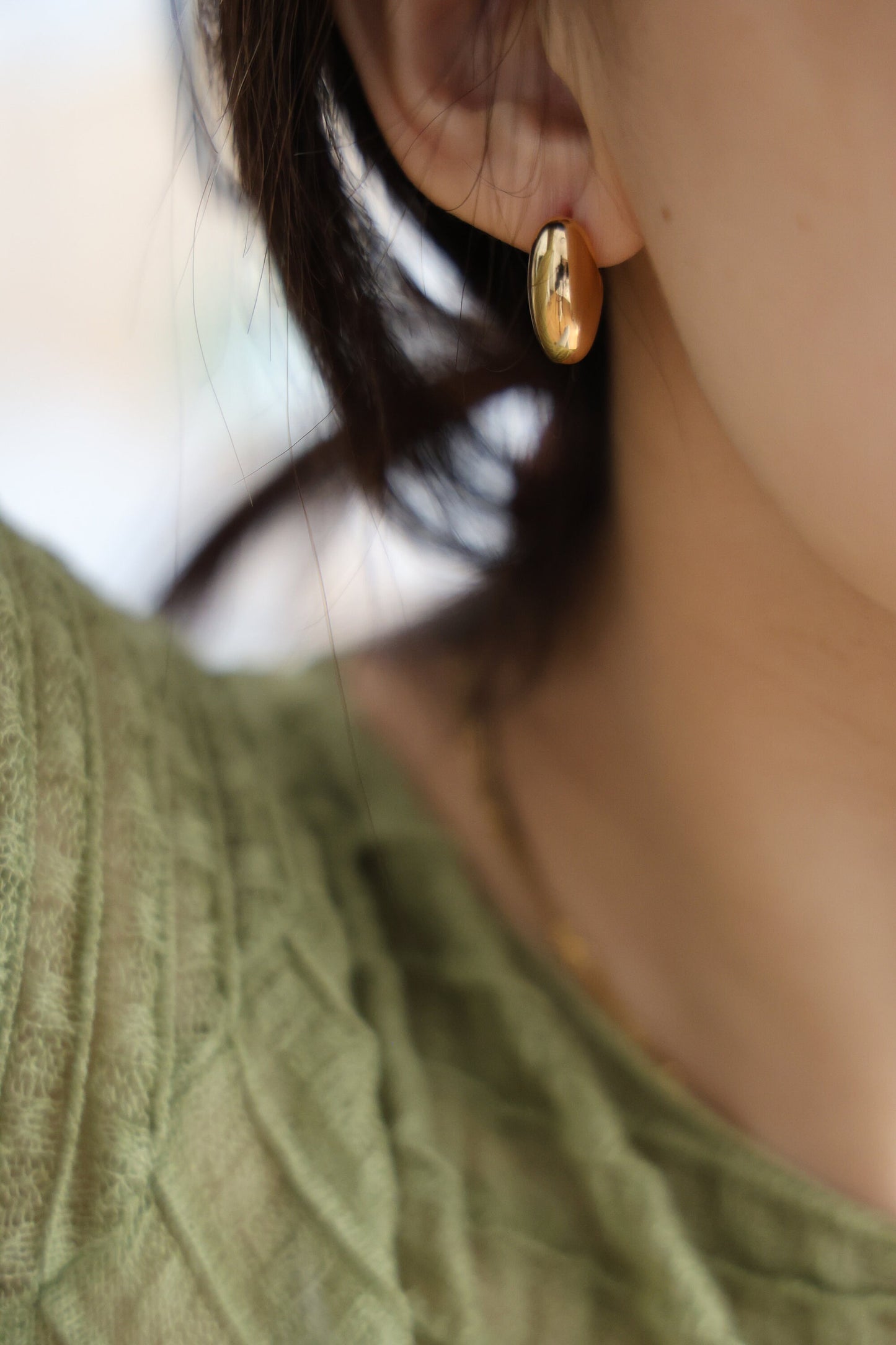 18K Vergoldeter Halbkreis Ohrring|Messing|Creolen|Ohrstecker|Geburtstagsgeschenk|Damen Accessoire|Moderner Schmuck | Minimalist Jewelry
