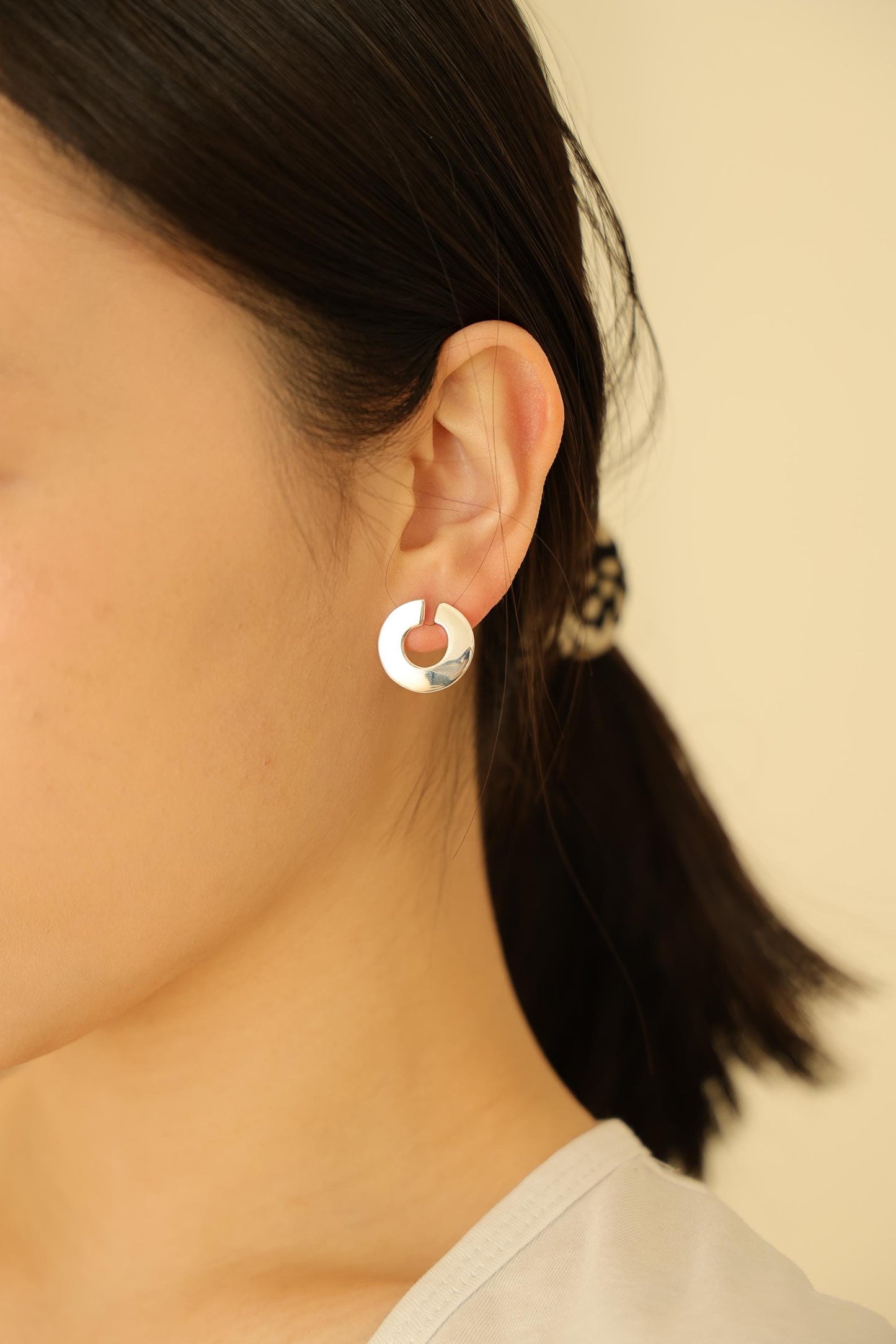 Ohrstecker Silber|Offene Kreise|925 Sterling Silber|Besondere Creolen|Ausgefallener Schmuck | Minimalist Jewelry