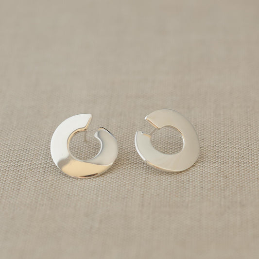 Ohrstecker Silber|Offene Kreise|925 Sterling Silber|Besondere Creolen|Ausgefallener Schmuck | Minimalist Jewelry