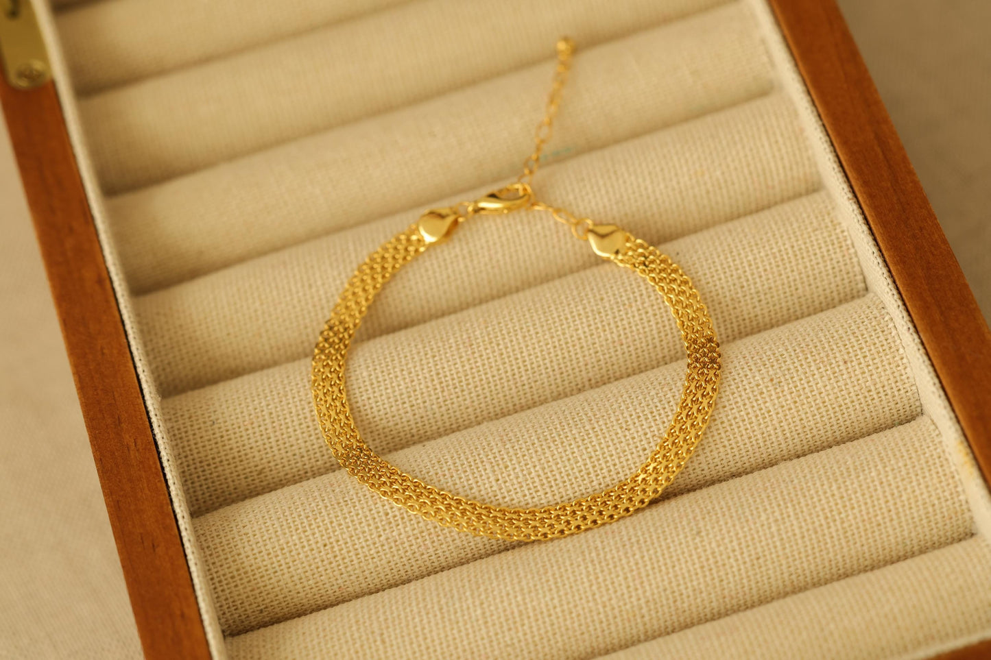 18K Vergoldetes Kettenarmband | Mehrreihiges 925er Silber Armband | Minimalist Jewelry