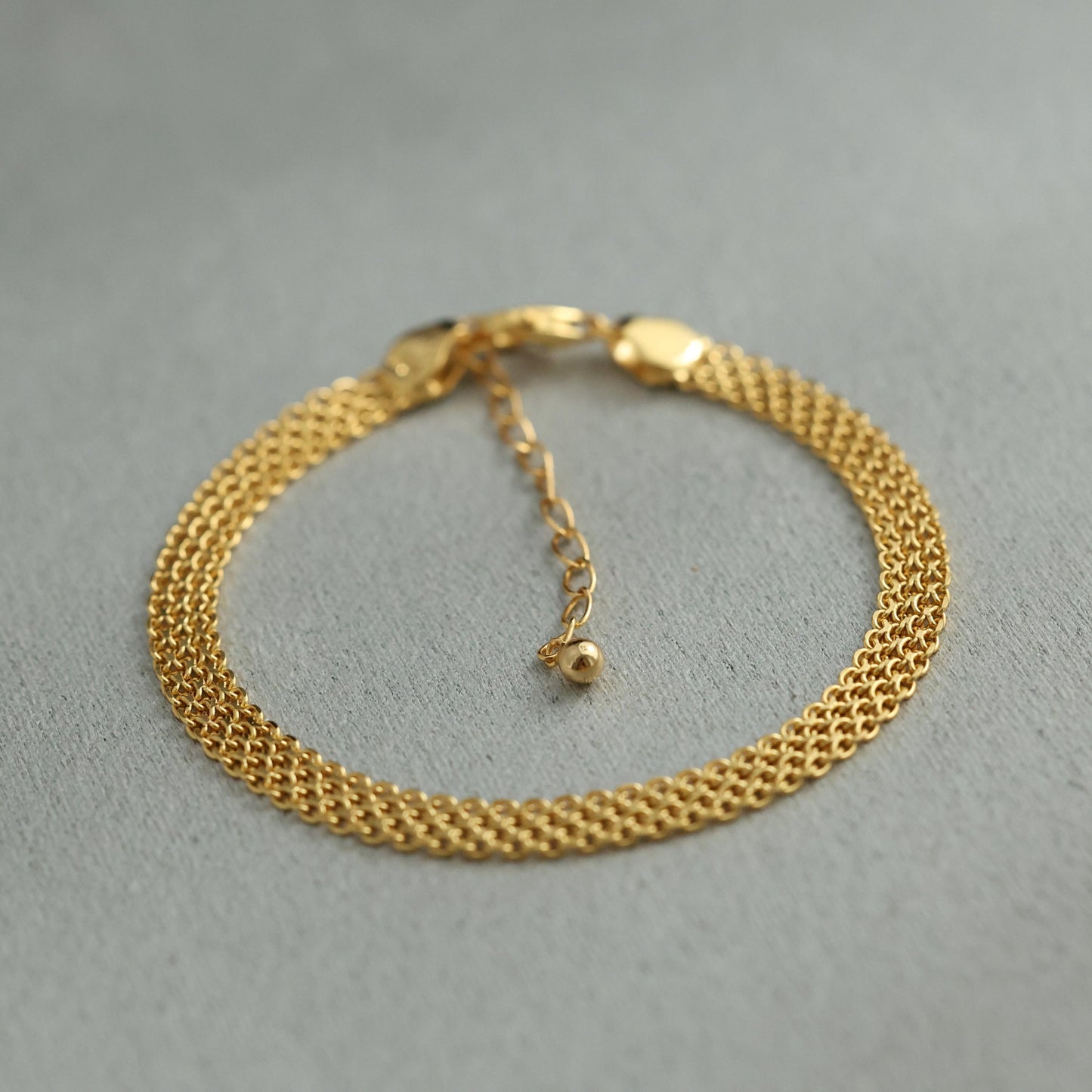 18K Vergoldetes Kettenarmband | Mehrreihiges 925er Silber Armband | Minimalist Jewelry