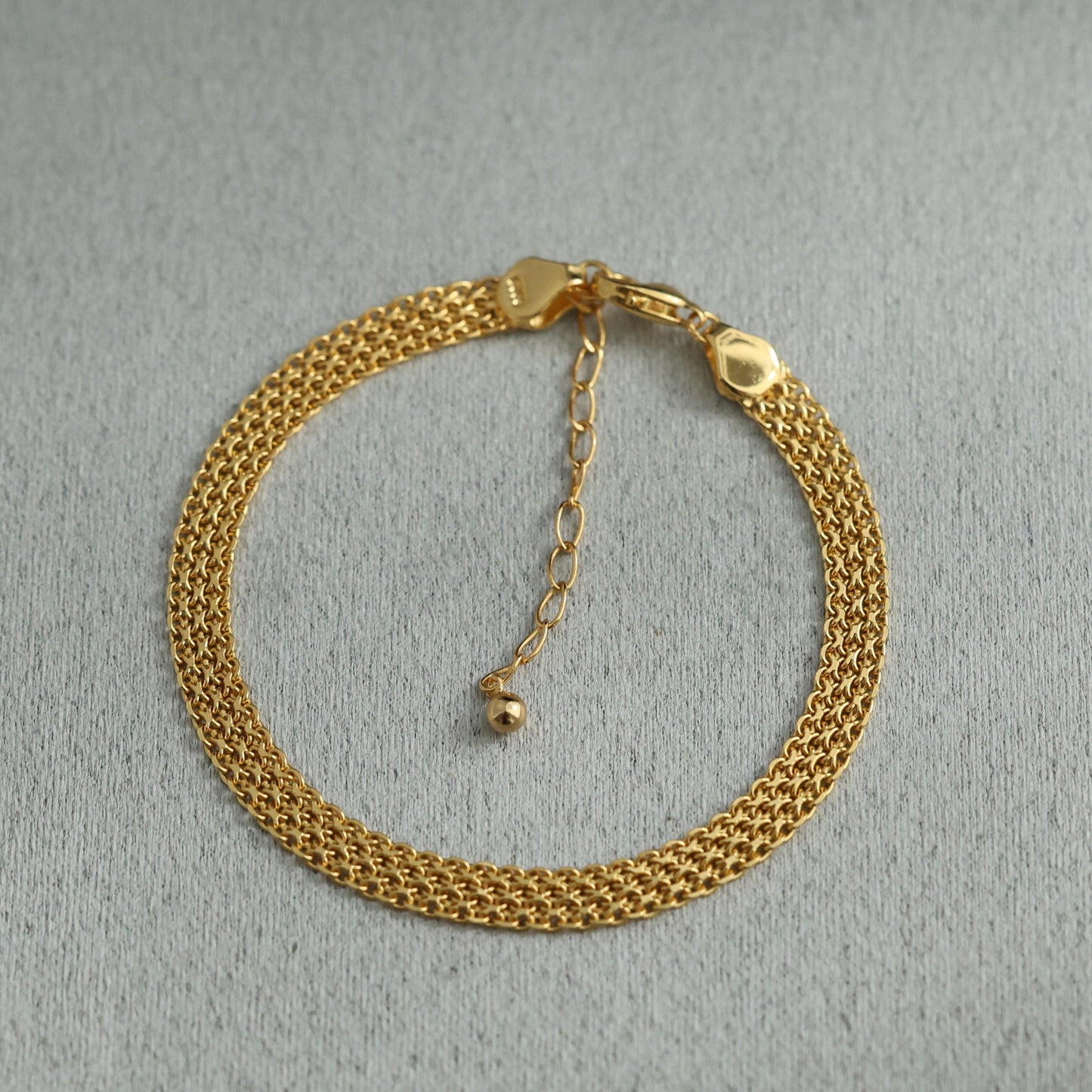 18K Vergoldetes Kettenarmband | Mehrreihiges 925er Silber Armband | Minimalist Jewelry