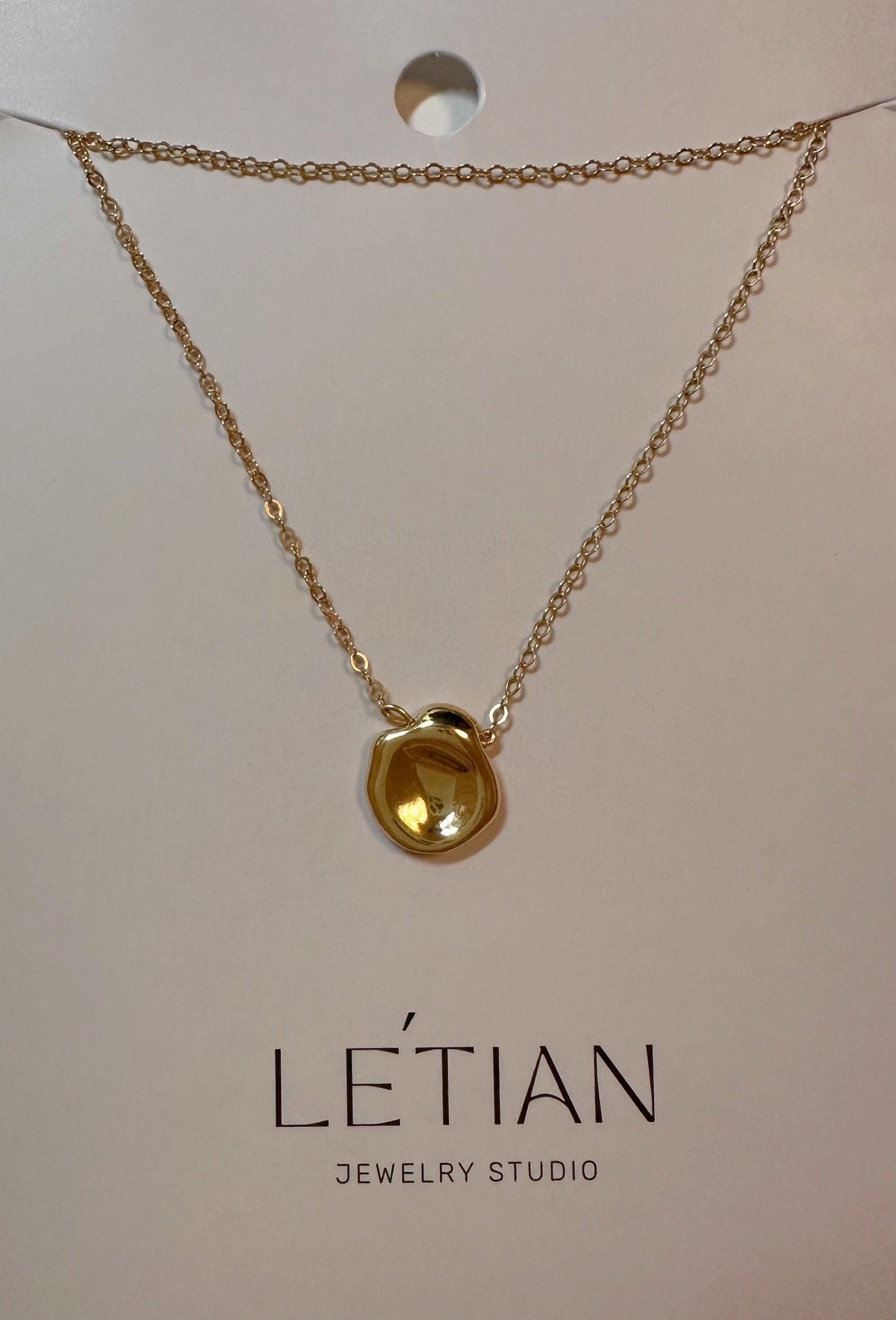 Minimalist necklace with pendant 14K gold plated - LE´TIAN